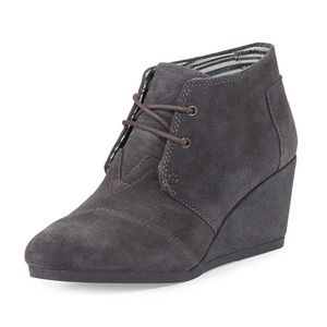 Toms Desert Wedge Castlerock Grey Suede Bootie